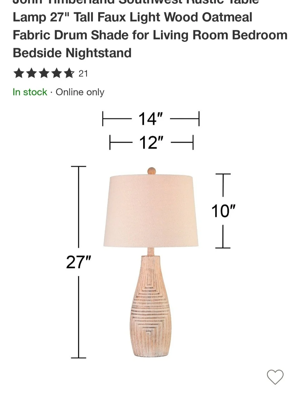 Oatmeal Fabric Shade Table Lamp with Light Wood-Effect Base